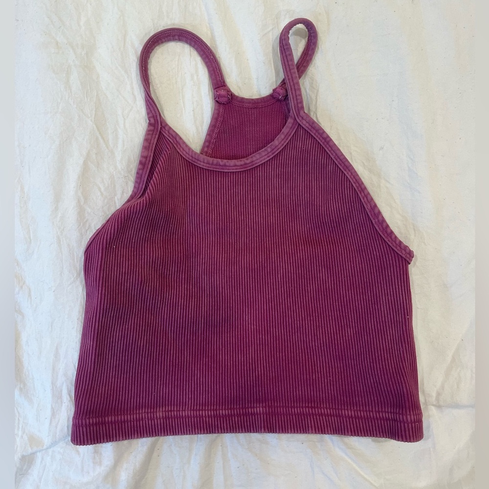 Free People Movement Happiness Runs Crop Tank Washed Purple